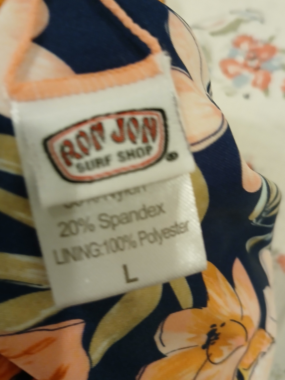 Ron Jon Floral Navy & Peach Girls One-Piece Swim Set - Picture 4 of 4
